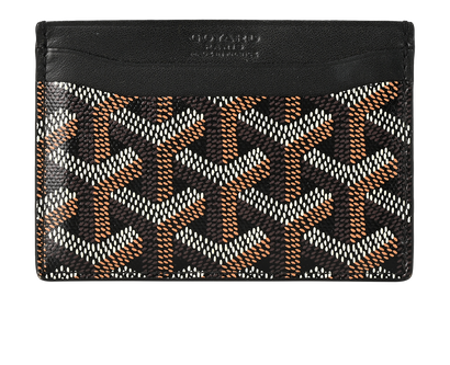 Goyard Card Holder, &pound;375, Accessories, Black/Tan, Canvas/Leather, Front view